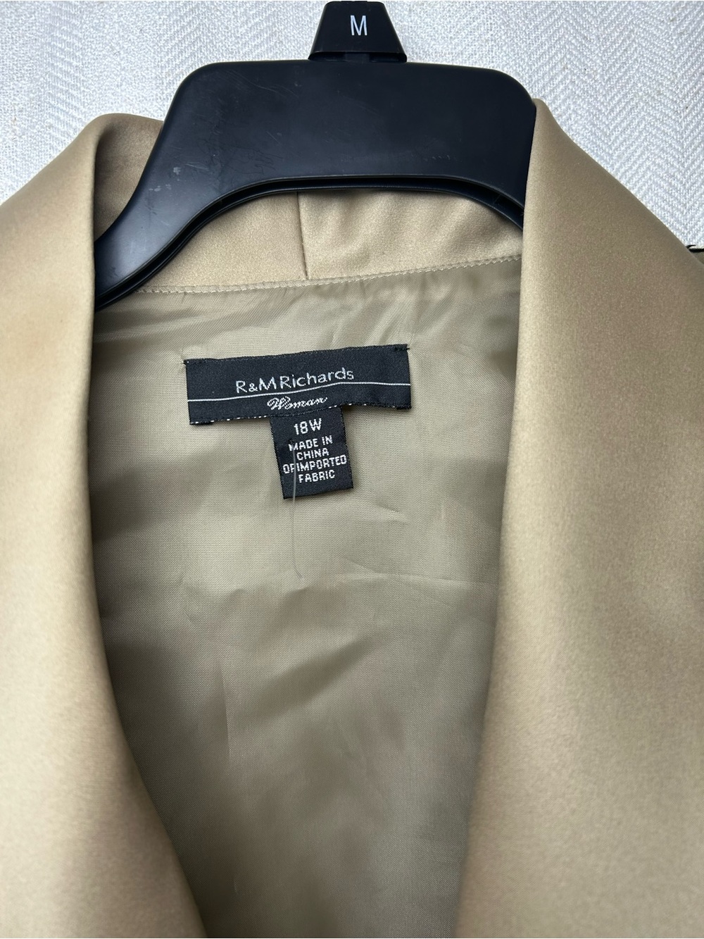 18W R&M Richards Woman Metallic Gold Geometric Blazer Jacket Plus Size - Picture 3 of 4